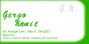 gergo manit business card